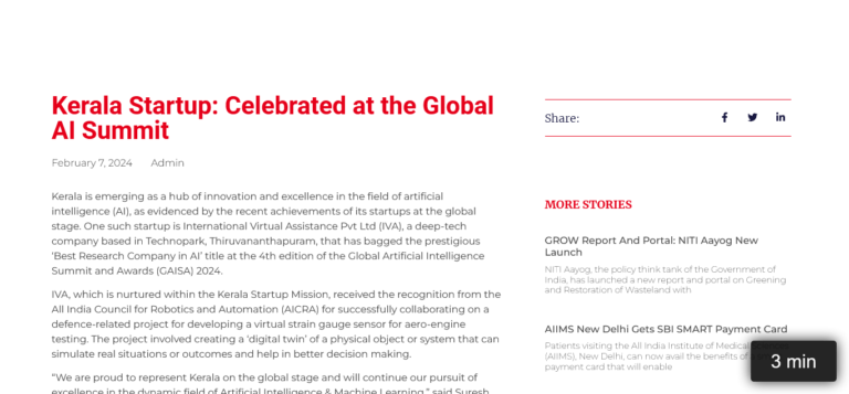 Kerala Startup: Celebrated at the Global AI Summit